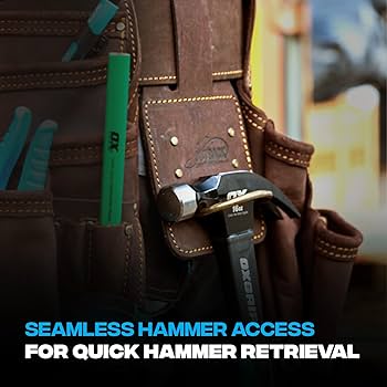 mmts0727 OX Tools Top Grain Leather Hammer Holder with Steel Hammer