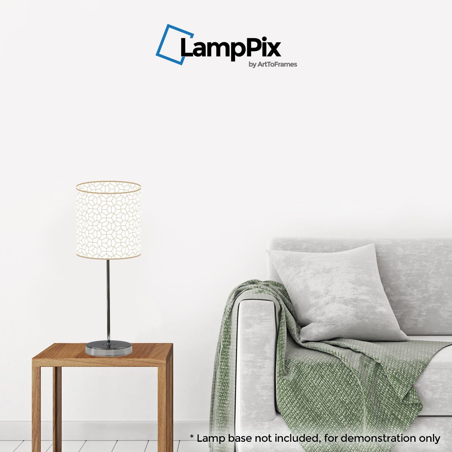 LampPix 10.00 Inch Table Lamp Shade - Modeco Hex Gold Canvas Desk Lampshade (Spider Fitting)