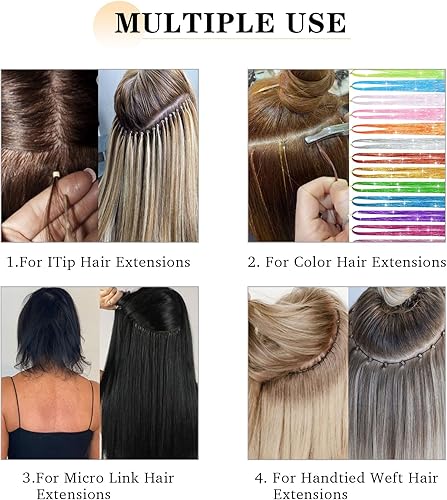 Miniatura 5 de Cuentas de micro anillos forradas de silicona de 0.197 pulgadas para extensiones de cabello, extensiones de cabello con punta en I Tip para