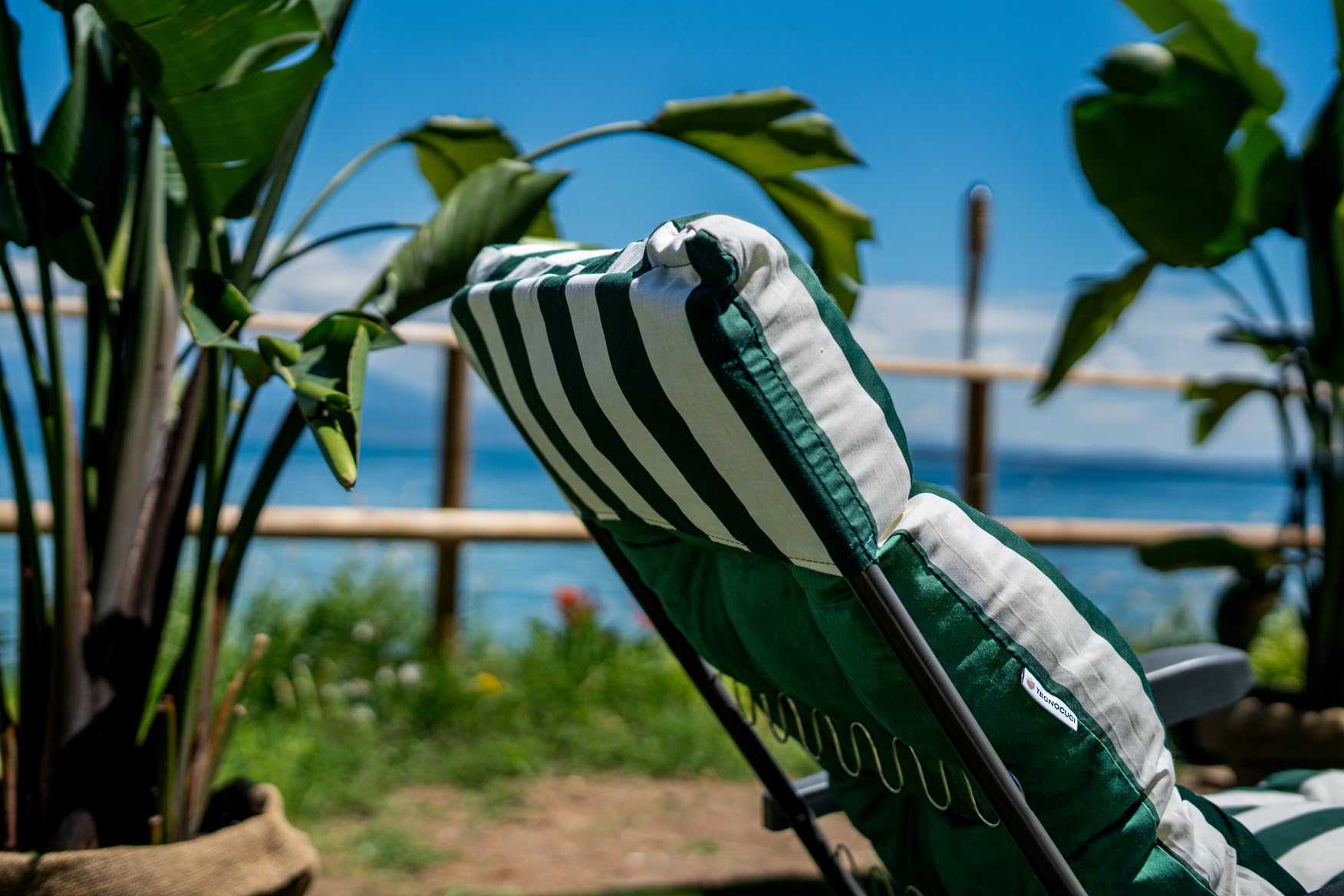 Cojín Acolchado para Tumbona con reposapiés (160 x 45 x 10 cm) – 100% Fabricado en Italia – Repuesto Ideal para Tumbona de jardín