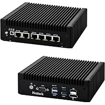 Firewall Appliance Mini PC 8130U, 6X I226V 2.5GbE LAN, 1x DB9 COM, DDR3 16G RAM 128G SSD, 3USB, USBC,HD+DP Dual Display,Support Pfsense, AES-NI, Ideal for Homelab