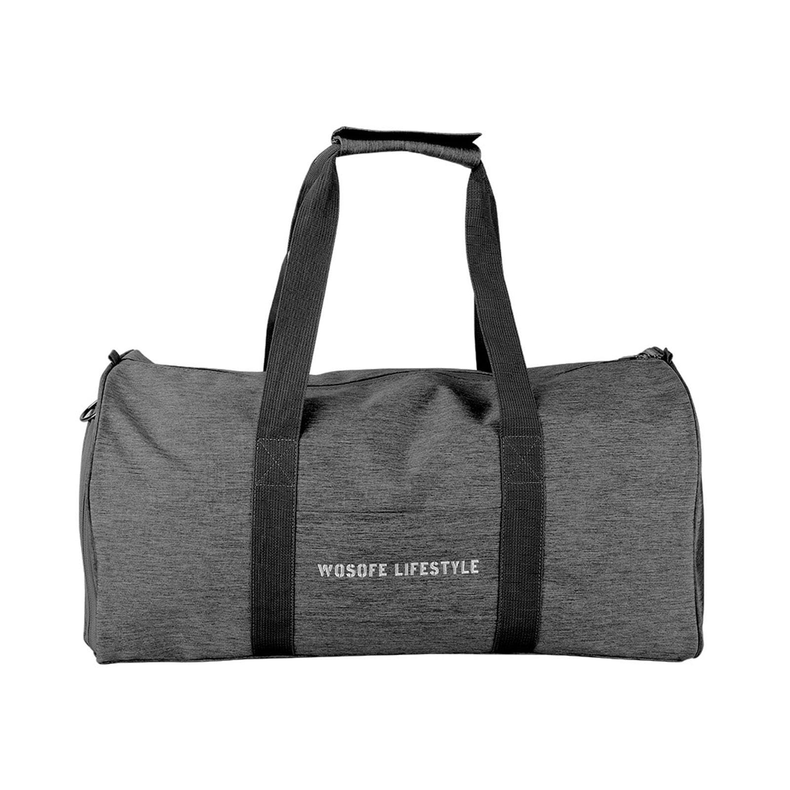 Gym Sport Bag Nylon Travel Duffel Bag for Tennis Outdoor Activities Exercise Dark Gray-picture-10