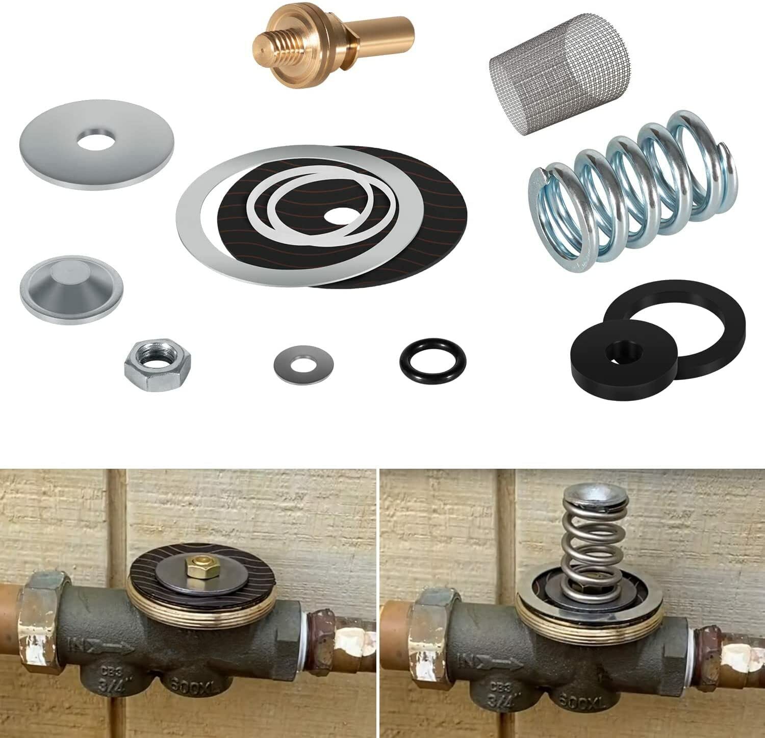 Los kits de reparación RK34-600XL se adaptan a la válvula de reducción de presión de la serie 600 RK34-600 se adapta a los 3/4 "600 y sin plomo 600XL