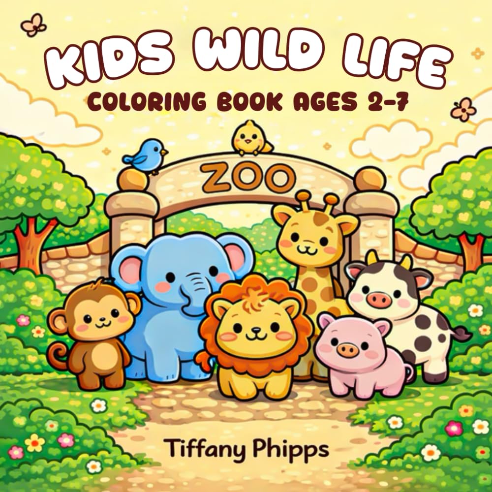 Kids wild Life Coloring Book: Learning Fun zoo farm safari animals for toddlers