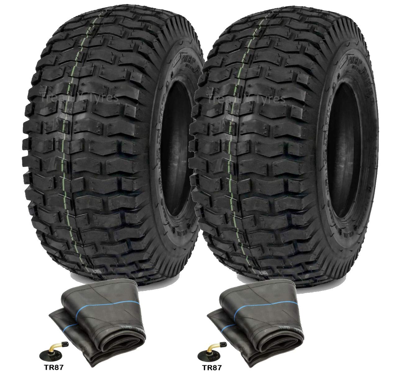 2x 4Ply Lawn Mower 11x4.00-4 Grass Two Tyres & Tubes Garden TR87 Golf Buggy Turf