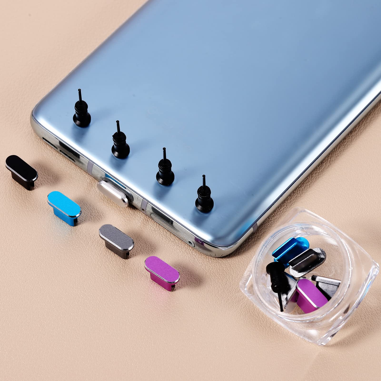 WEWAYSMILE 8 tappi antipolvere a forma di ape fungo, spina USB-C di tipo C, grazioso ciondolo per cellulare con ciondoli per la maggior parte dei telefoni di tipo C