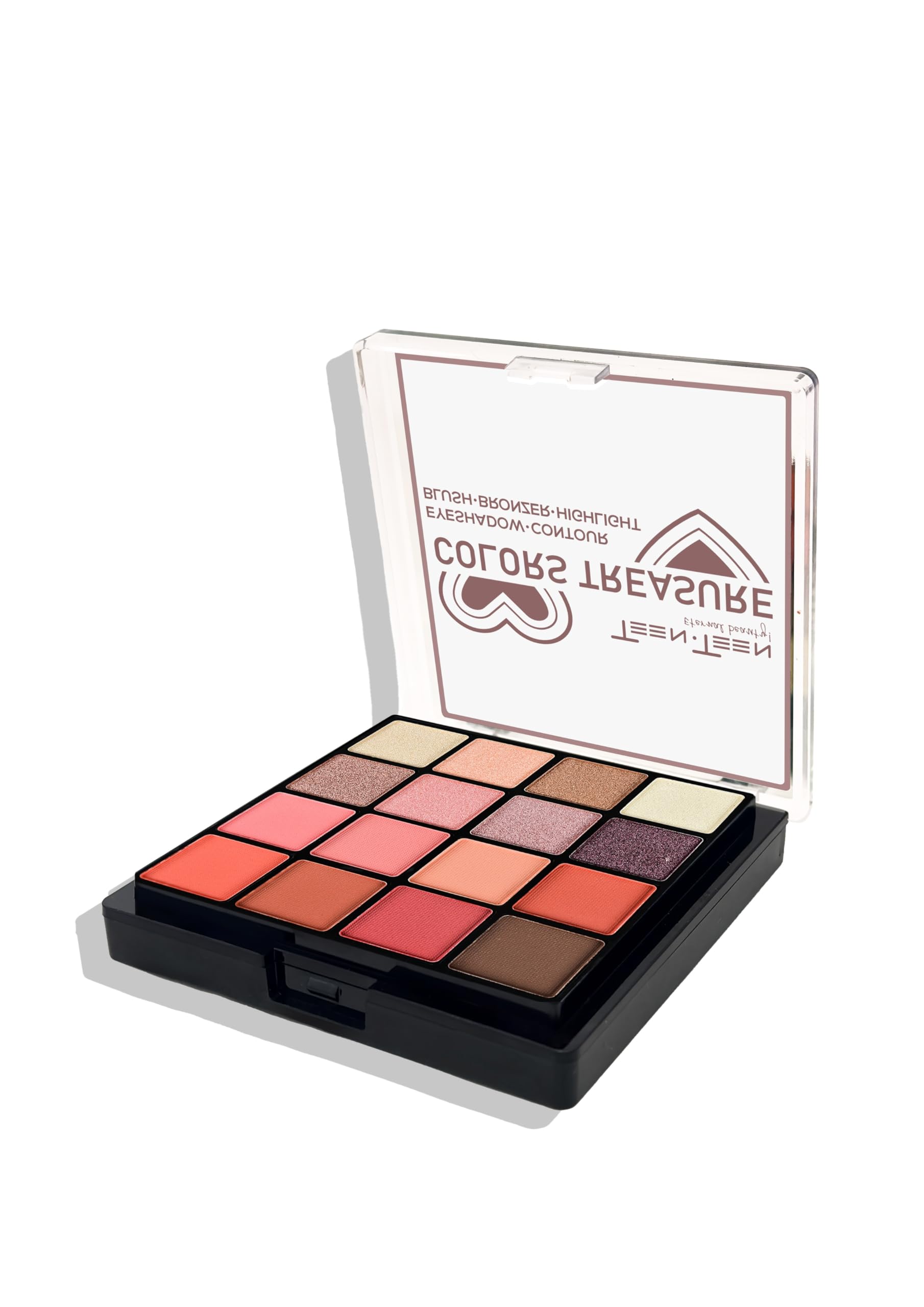 TEEN TEEN Colors Treasure All-in-One Makeup Kit | 2-Layer Palette with Eyeshadow, Contour, Blush, Bronzer & Highlighter | Multicolor Face & Eye Set-02, 25gm-image-10