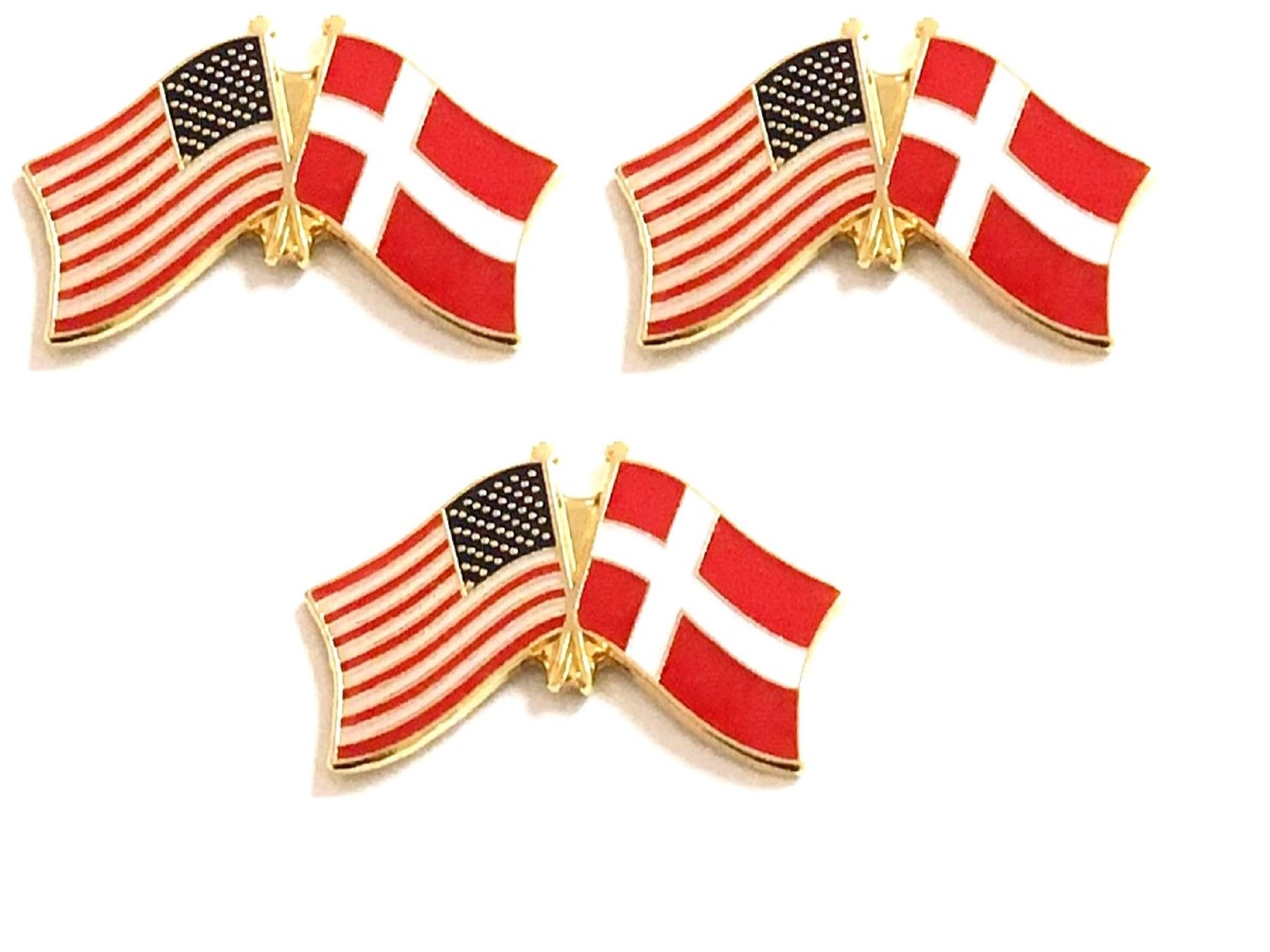 3 National Country Flag USA Friendship Flag Lapel Pins Pack of 3 International & American Double Flag Pin Badge