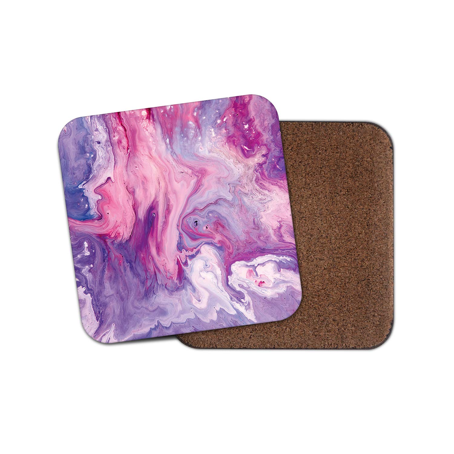 Destination Vinyl Ltd Girls Multicolor 1 X Pretty Purple Marble Coaster - Ink Art Artist Student #15852