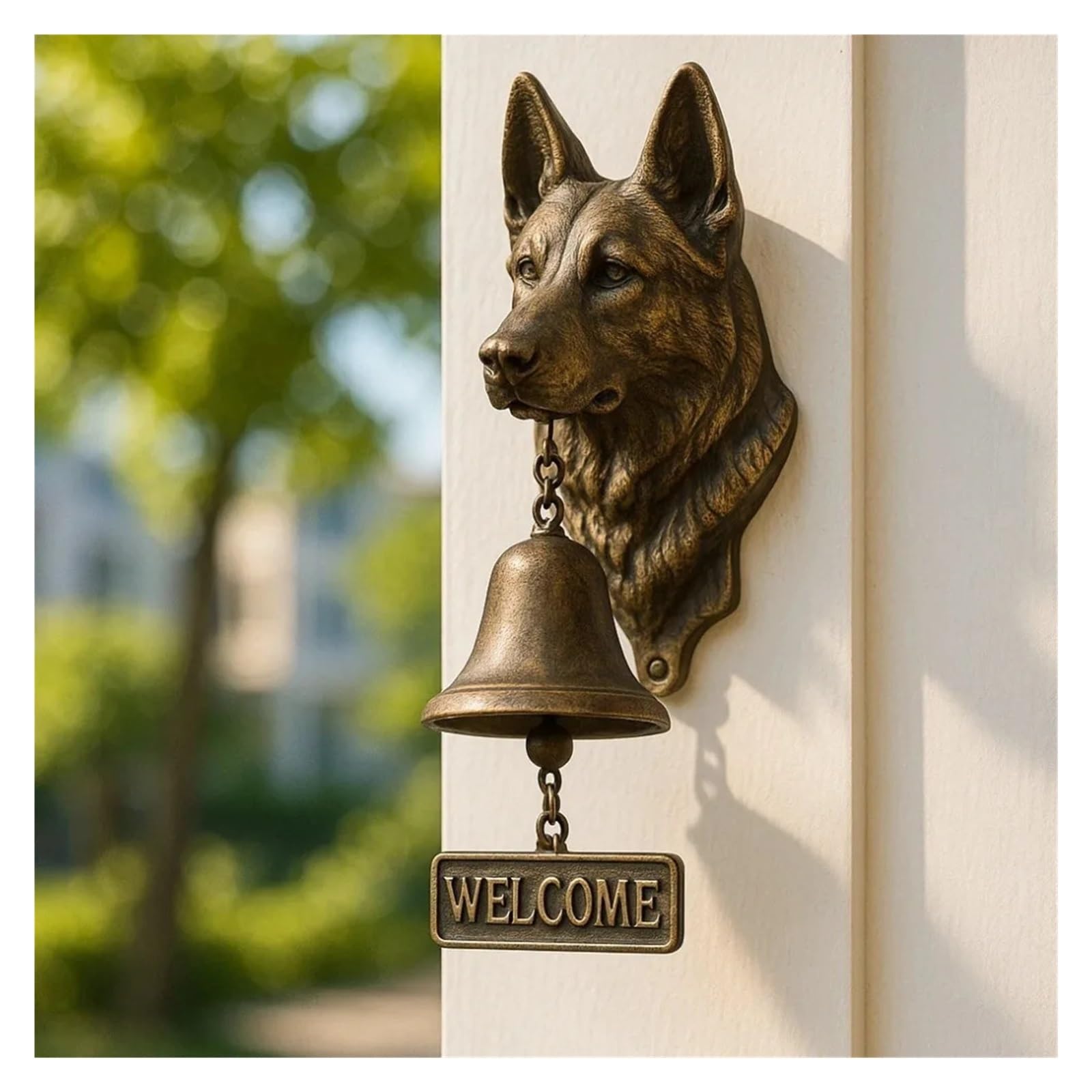 RTBVGHJIK Vintage Welcome Doorbell Wall Mount Unique Manual Resin Rustic Dinner Bell Porch Decor For Porch, Garden, Front Door