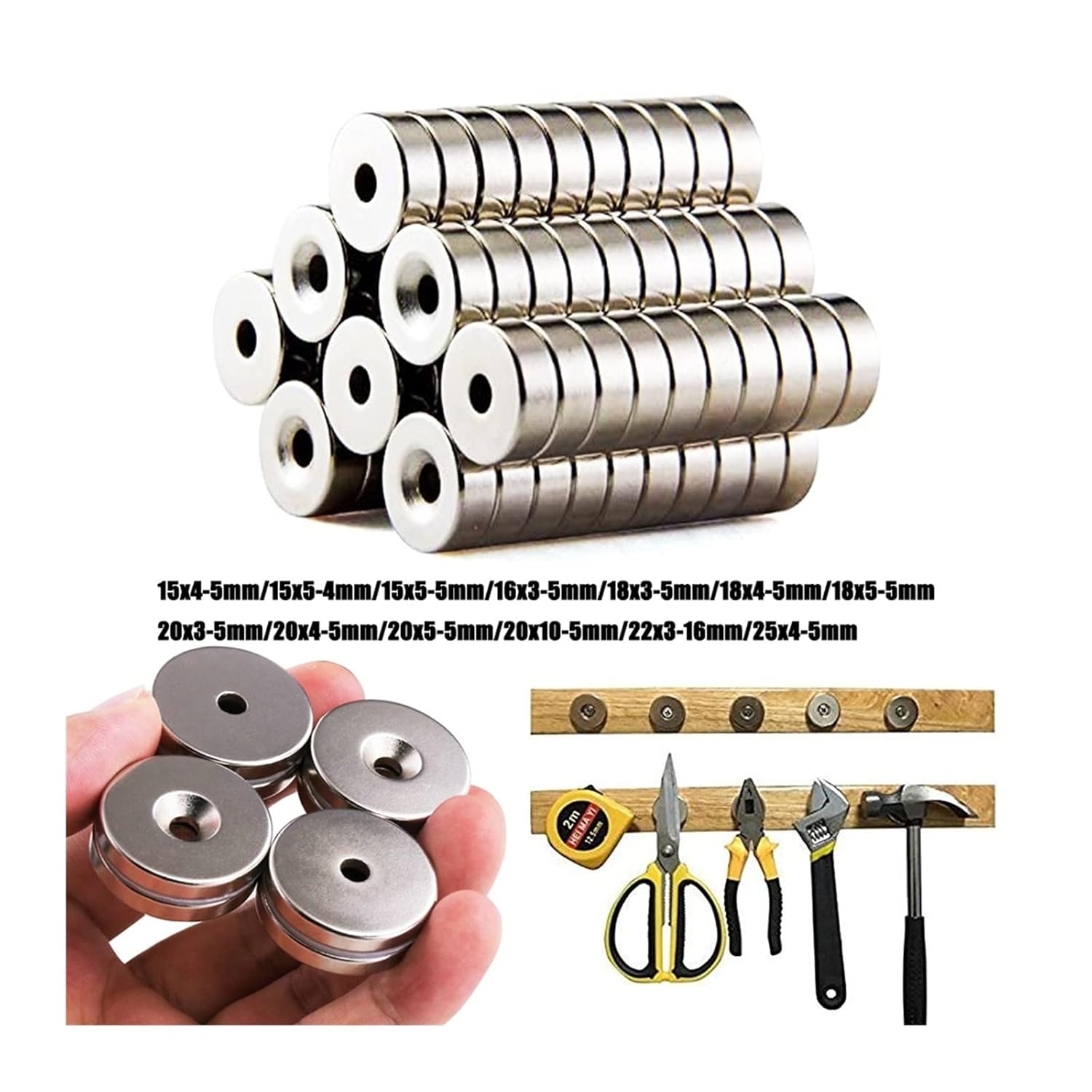 5-25pcs Neodymium Disc Countersunk Hole, Permanent Rare Earth Magnet(20x4-5mm 25pcs)