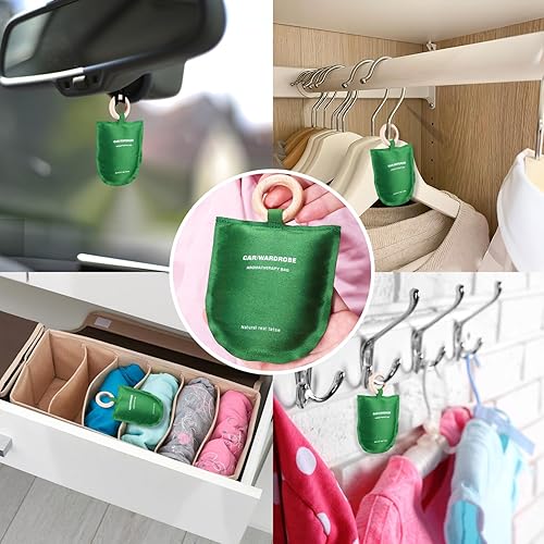 Miniatura 4 de MYARO Ambientador de coche grande de lavanda para colgar bolsas de popurrí, bolsita perfumada para cajones y armarios, eliminador de olores, aroma