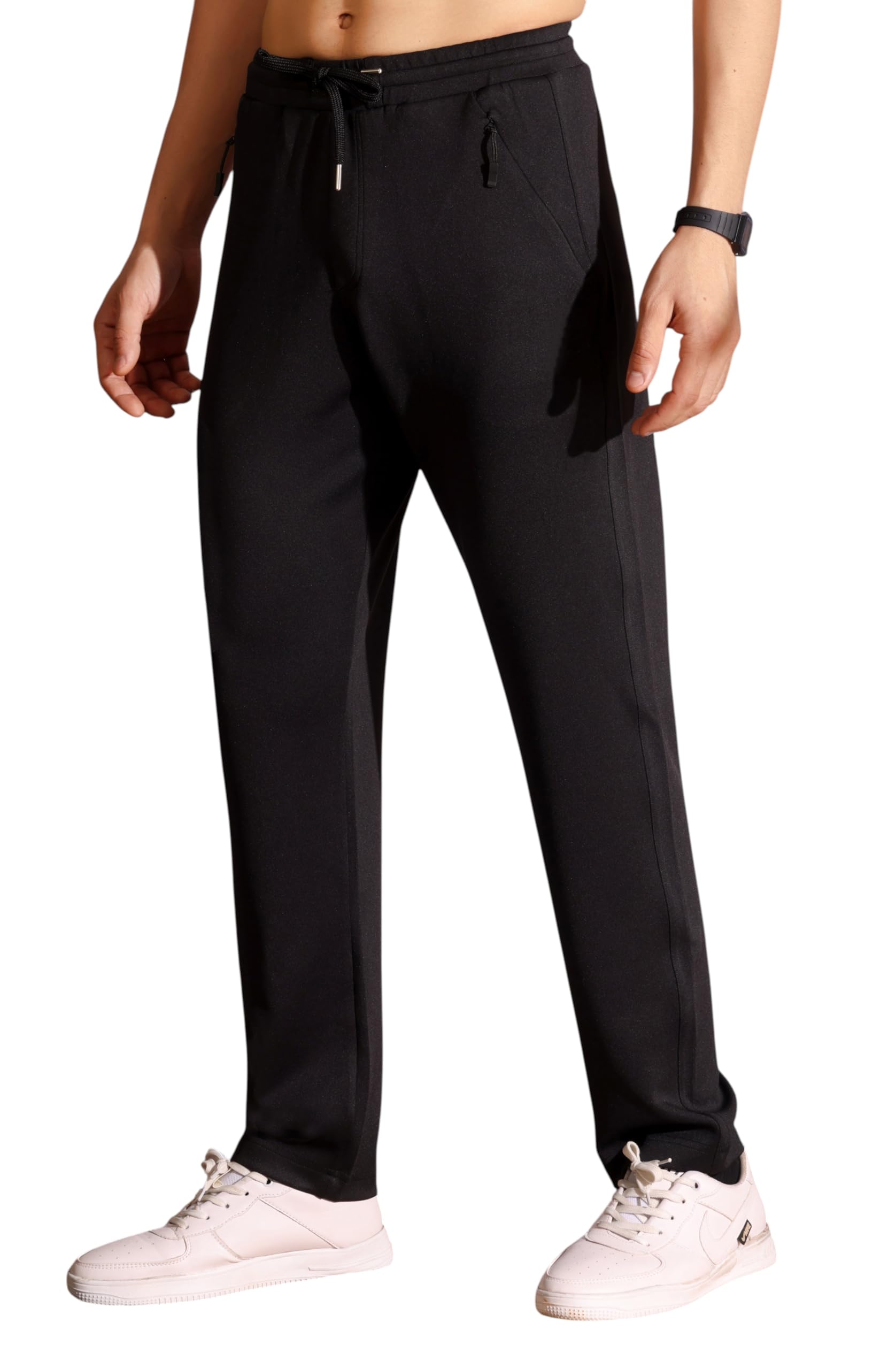 Flapfit Men's Regular Fit Track Pants for Man with Two Concealed Zipper Pocket for Sports, Yoga Track Pant for Men