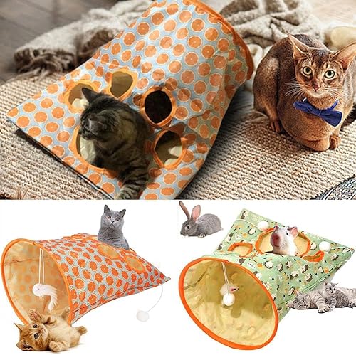 Miniatura 3 de Bolsas de túnel para gatos de interior, túnel de tubo de gato aburrido, juguetes autointeractivos para gatos con bola de felpa, bolsa de taladro
