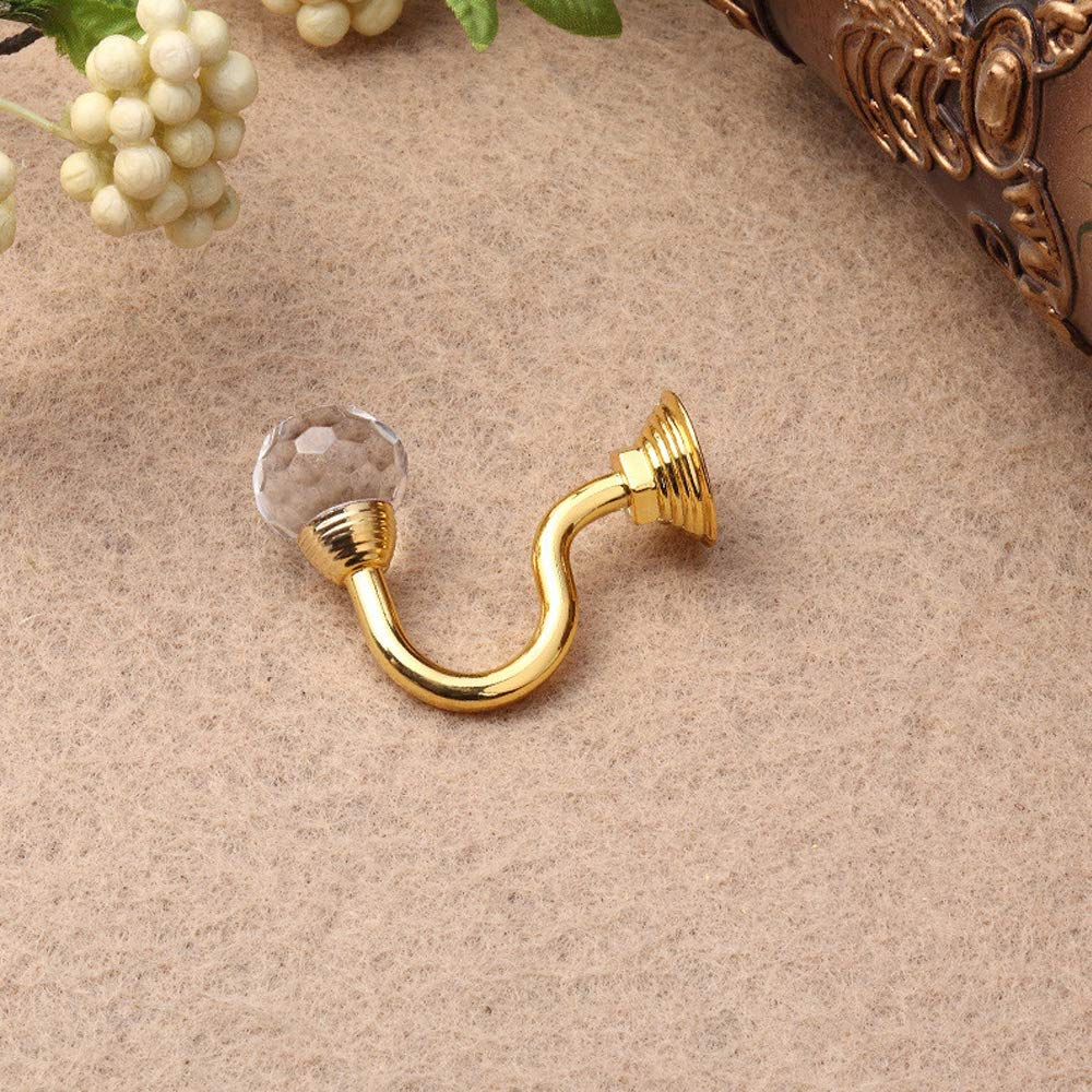 HIKMLK 2 Ferma Tende In Metallo Con Sfere Di Cristallo, Ganci Da Parete A Bolla, Accessori Decorativi Per Finestre, 17x16,5 Cm
