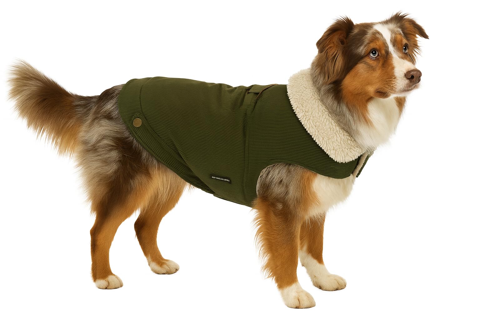 Manteau Endor Kaki 55cm pour chien : veste d'hiver protectrice et chaude