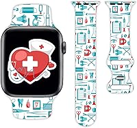 Vista 26 de Watch Band Compatible with Apple Watch 38mm 40mm 41mm 42mm 44mm 45mm for Women Men Sport Silicone Wristbands Strap for IWatch Series 7 6 5 4 3 2 1