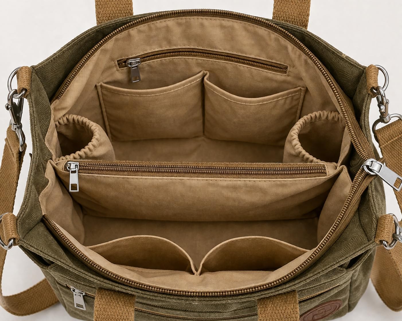 Women’s Canvas Tote Shoulder Bag with Crossbody Strap