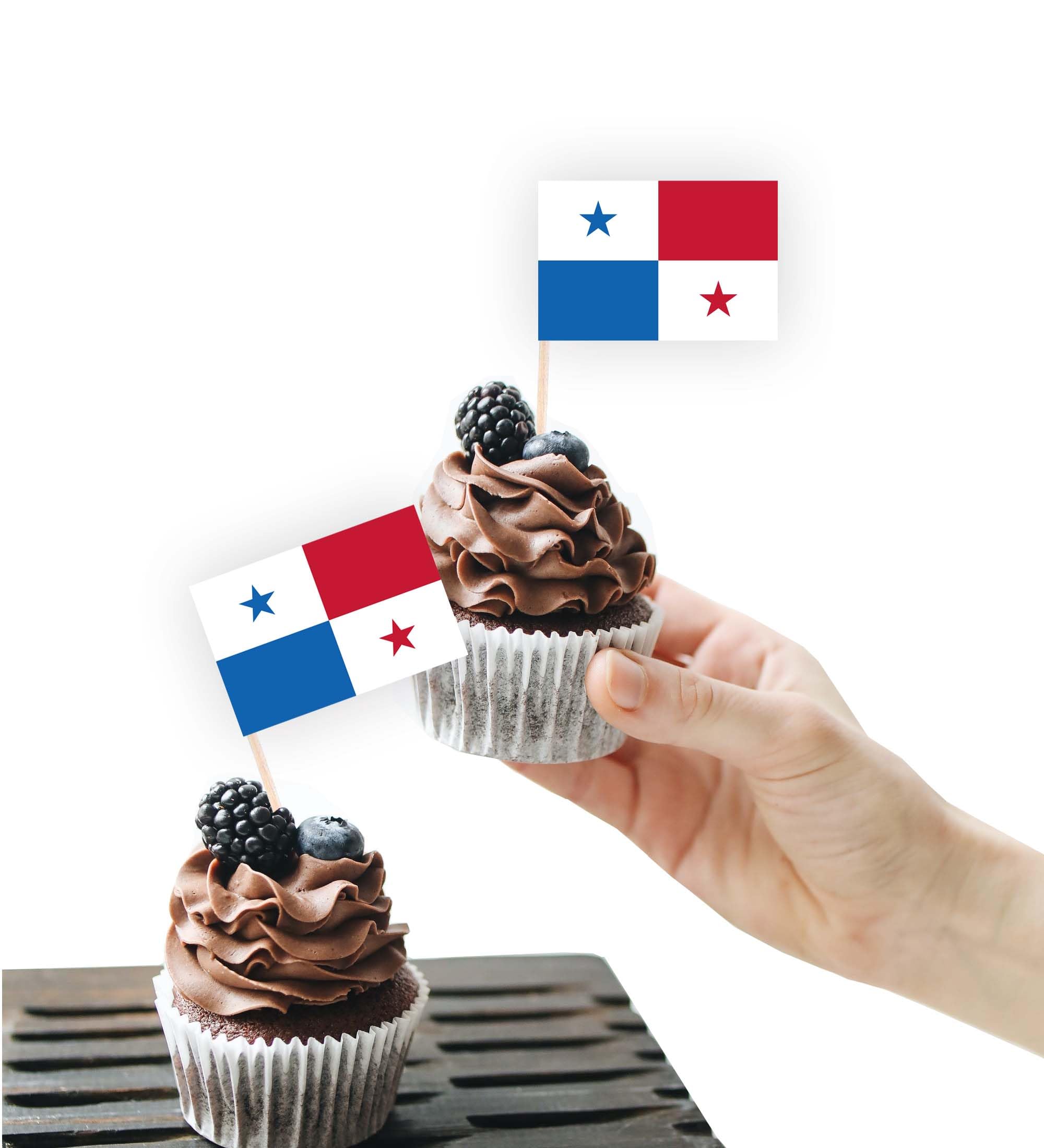 100PCS Panama Flag Cake Topper,Panamanian Cupcake Stand For Party Decoration Supplies — image 1