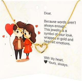 KERETY Anti Tarnish Heart Pendant Necklace for Women | Stylish 18K Gold Plated Heart Shape Necklace | Minimalist Pendant N... Price In India