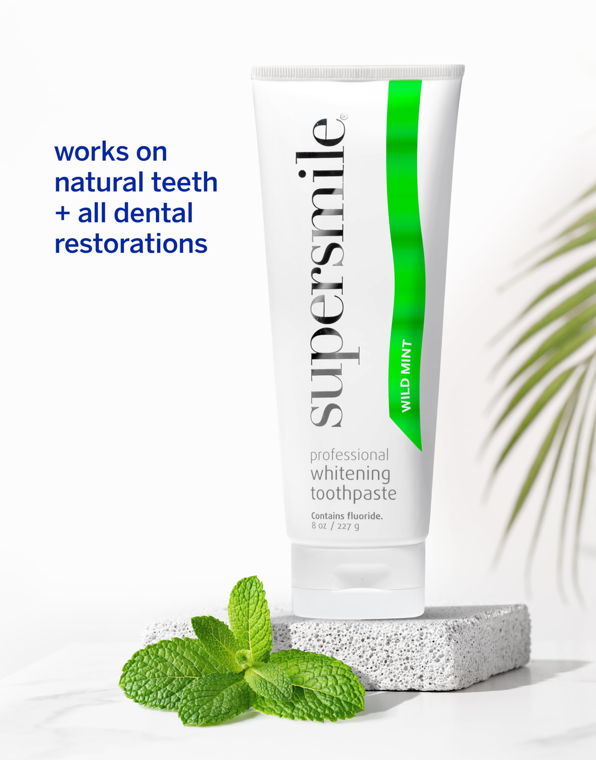 Supersmile Whitening Toothpaste - Wild Mint Flavor - Pack of 2-8oz Tubes