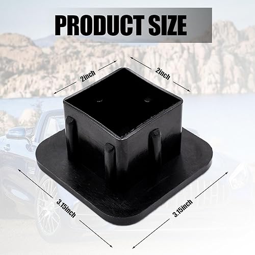 Miniatura 2 de Miytsya 1 tapón antipolvo para gancho de remolque de automóvil, 1.25 pulgadas de goma de boca cuadrada de remolque, cubierta protectora, tapón de