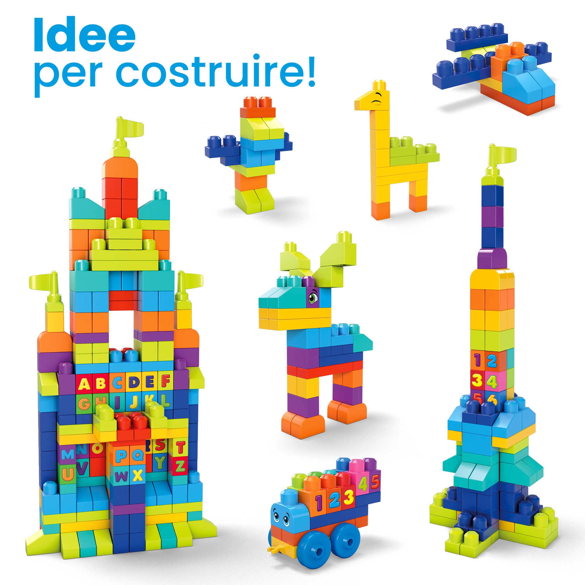 MEGA BLOKS Sacca 150 Pezzi: Mattoni Grandi Per Bambini 1+ Anno, Gioco Creativo