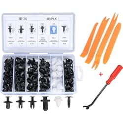Guardabarros Twingo 100 PCS Remaches Plastico Grapas Para Paneles, Clips de Parachoques Grapas Coche Universales Herramientas de Extracción
