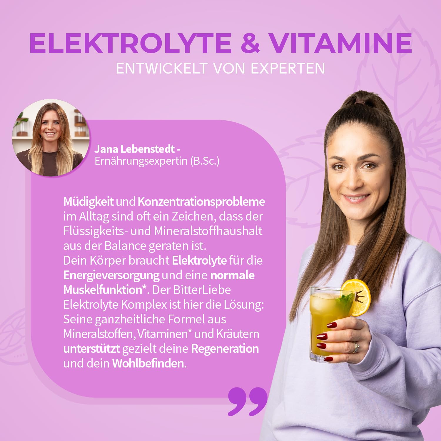 BitterLiebe Elektrolyte Komplex - Elektrolyt Pulver ohne Zucker - Unterstützt Flüssigkeitshaushalt & Elektrolytgleichgewicht - Ideal bei Sport & Kater mit Kalium und Magnesium - Zitrone - 1x200g