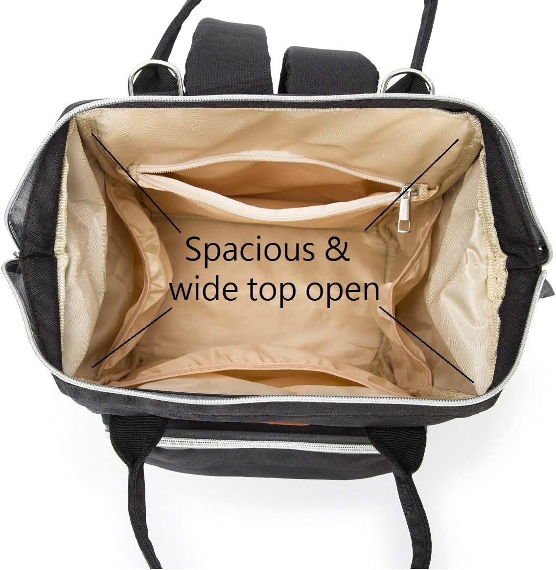 Jazamé Diaper Bag Backpack For Mom & Dad Multi-functional Nappy Waterproof Travel Wide Open Baby Bag