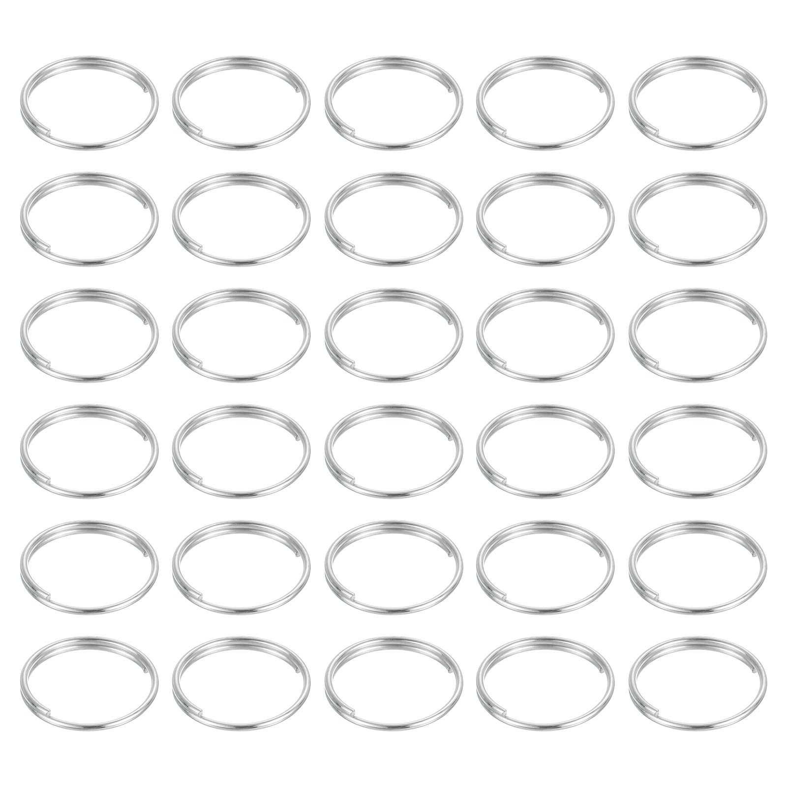 QUARKZMAN 100 Stück 14mm Doppel-Schleifen-Schlüsselringe, runde Sprung
