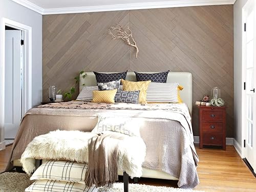 Miniatura 16 de Luxdecor Tablones de pared de madera real, tableros de Shiplap blancos de 5 pulgadas, tableros Shiplap para despegar y pegar, 10 piezas, tablones