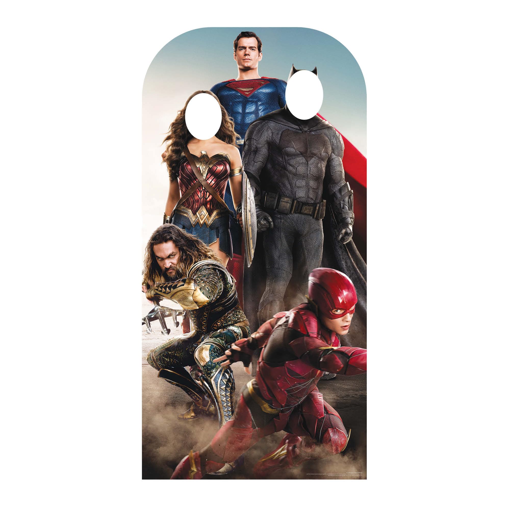 Justice League Movie Version Cardboard Stand-In with Superman and The Flash