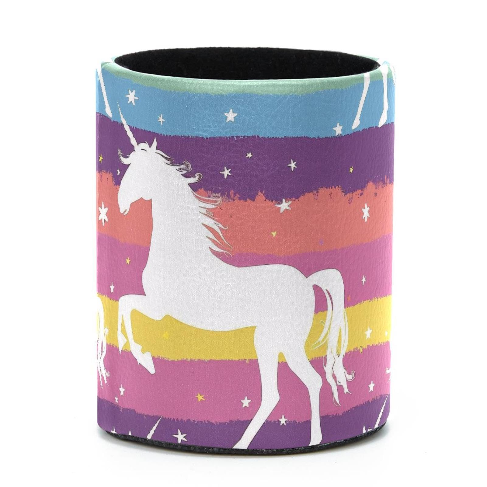 VAPOKF Round Pencil Holders for Desk, Unicorn Silhouette Pen Holders Pen Pot Makeup Brushes Storage Desktop Stationery Supplies Organiser for Home Office