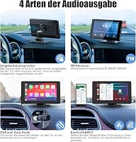 BDFFLY 7" Vezeték Nélküli CarPlay Autós Kijelző Apple és Android Kompatibilitással, GPS Navigációval, Tolatókamerával, Hangvezérléssel és Bl 4