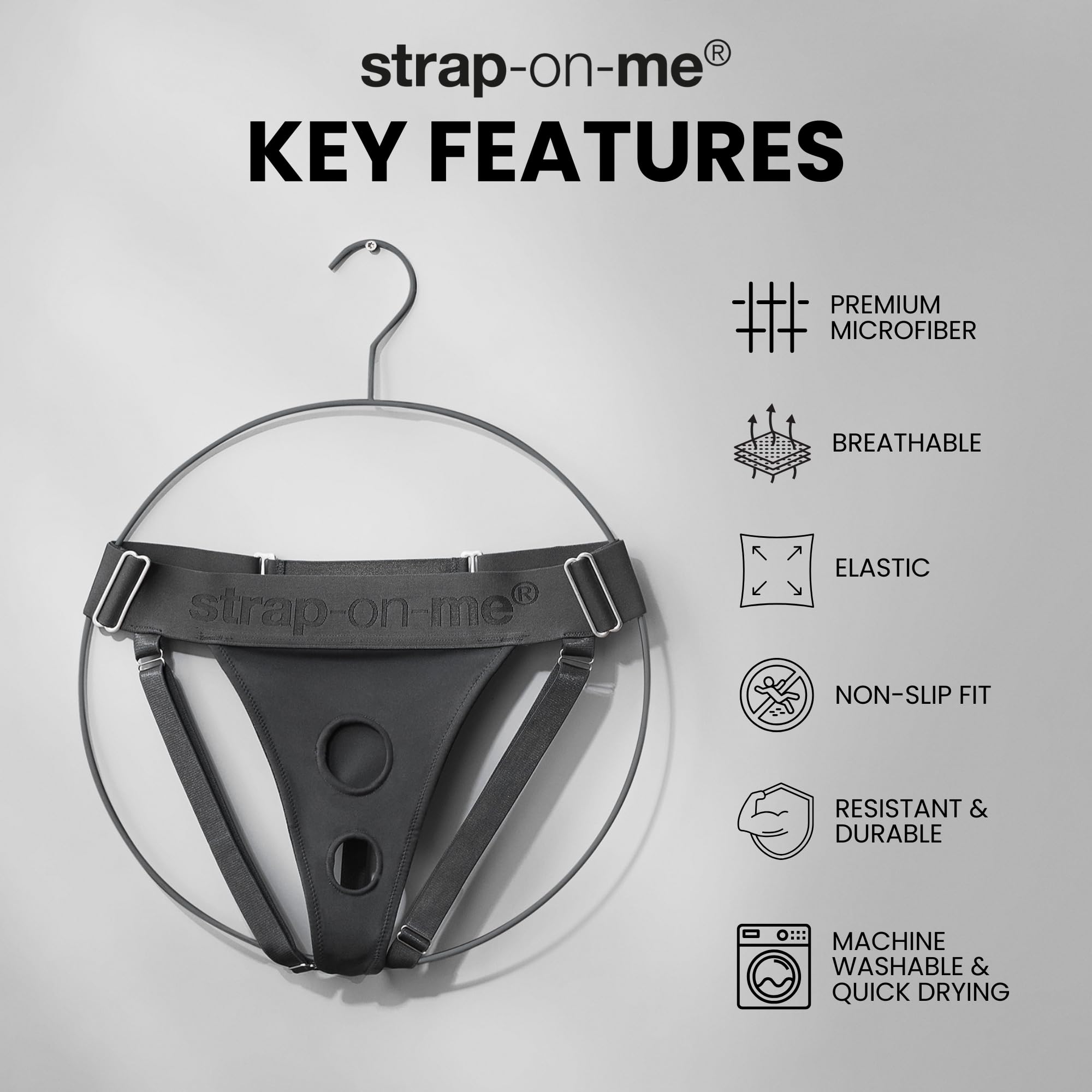 Strap-on-me Imbracatura Lingerie Unica: Cintura con Dildo per Donna – Effetto Seconda Pelle, Doppio Anello per Avventure Selvagge & Doppio Piacere – Compatibile con Dildo & Strap-On