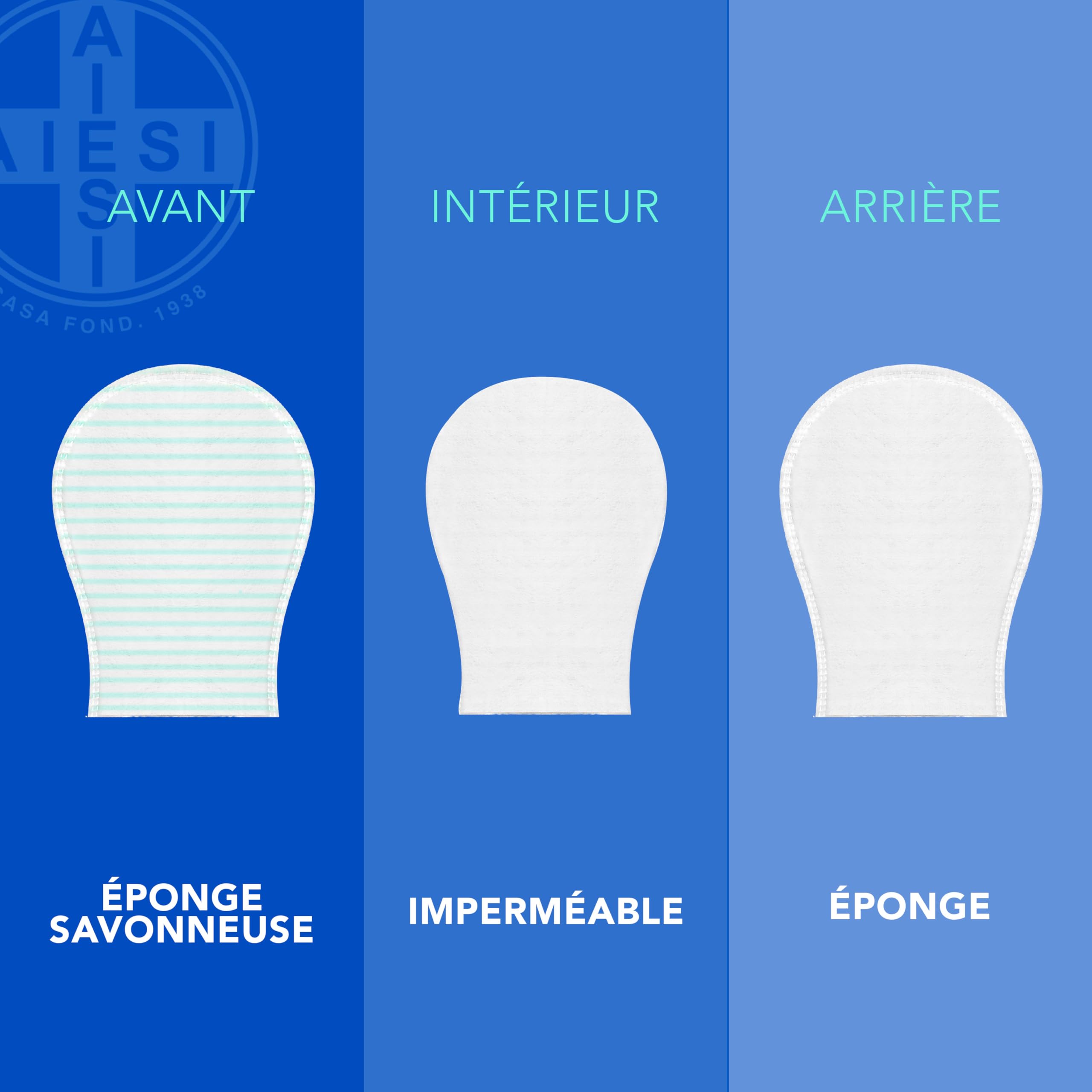 AIESI® Gants de toilette jetables avec savon haute qualité imperméable avec éponge douce (Paquet de 100 pièces), Délicatement parfumé, Sans rinçage