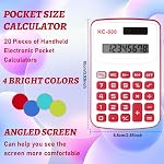 20 Pack Pocket Calculator Small Battery Powered Basic Calculator Bulk Mini Size 4 Function Calculators Hand Held for Students Kids School Home Office in