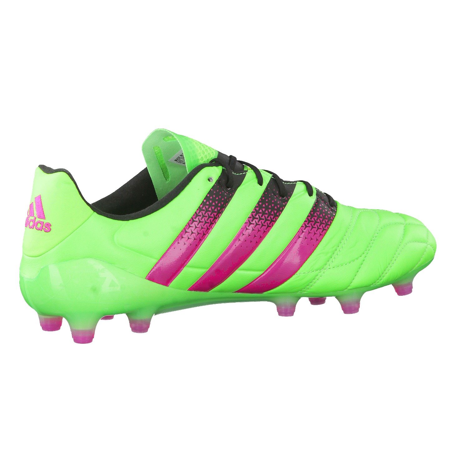 adidas Męskie buty do piłki nożnej Ace 16.1 Fg/Ag Leather, zielony - Zielony Solar Green Shock Pink Core Black - 45 1/3 EU
