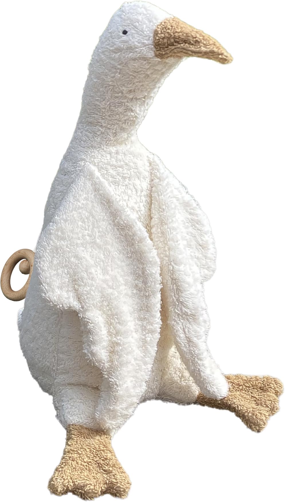 Efie Bio-Spieluhr Gans, Weiß, 100% Baumwollfrottee, Schurwolle-Füllung, GOTS-Zertifiziert, Handgefertigt, Made in Germany, 28 cm (Melodie: LaLeLu)