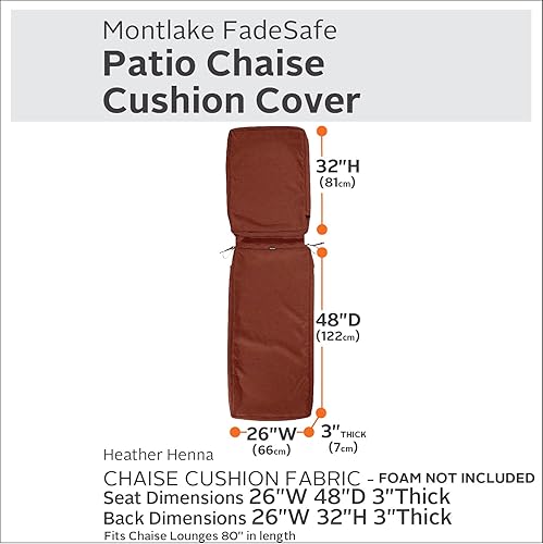 Miniatura 2 de Classic Accessories Montlake - Funda de cojín y diván para patio, Heather Henna