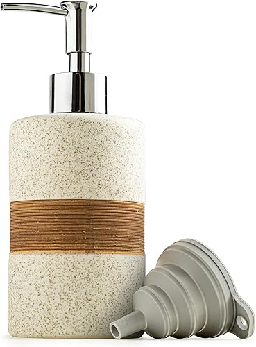 Dispensador de jabón para cocina y baño, jabón para platos, jabón de manos, champú, acondicionador con bomba de acero inoxidable, incluye embudo de
