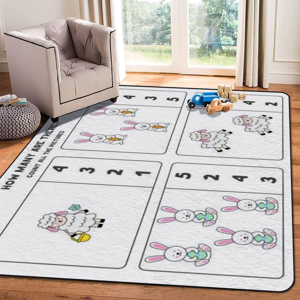 Soft Kids Play Area Rugs 3D Home Counting Game Easter