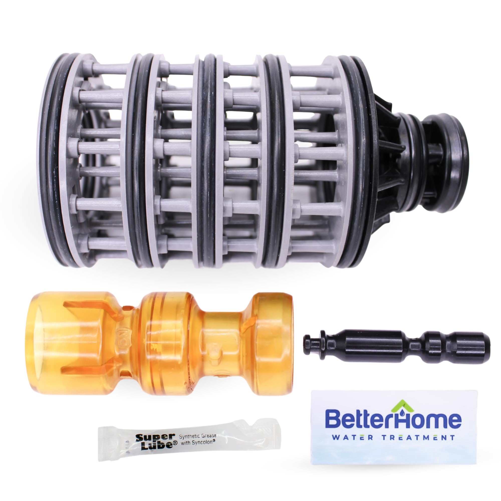 Better Home Water Treatment Black Clack Ws1 Interior Repair Kit Bundle - Genuine Oem Parts Including Spacer Stack (Cv3005), Downflow Piston (V3011), And Regeneration Piston (V3174) For Ws1 Water Softener