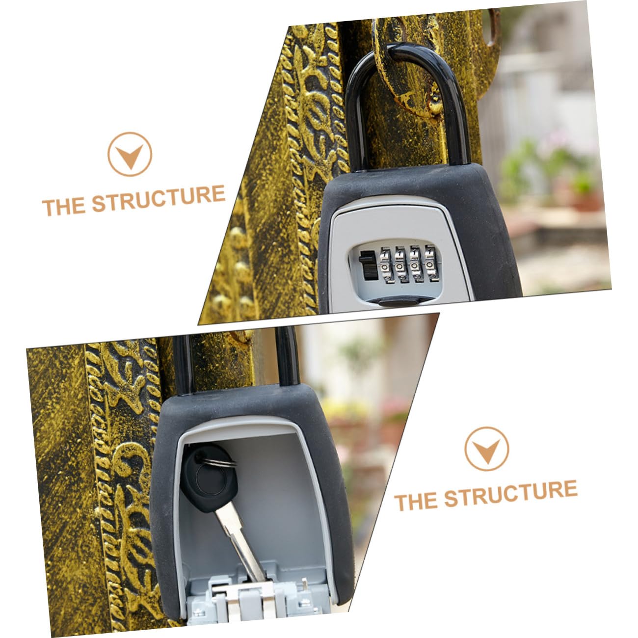 EXCEART Scatola Portachiavi Con Combinazione Ripristinabile Sicurezza Per Chiavi Esterno Facile Installazione Per Garage Appartamenti e Giardini