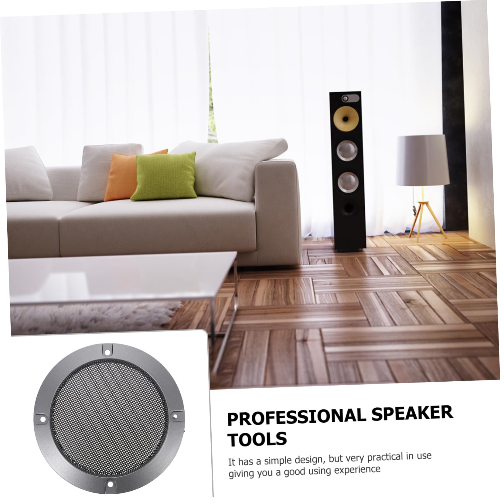 Balacoo Speaker Protector 10pcs Mesh Speaker Guard Decorative Circle Auto Subwoofer Modification Iron Grey Audio Cover