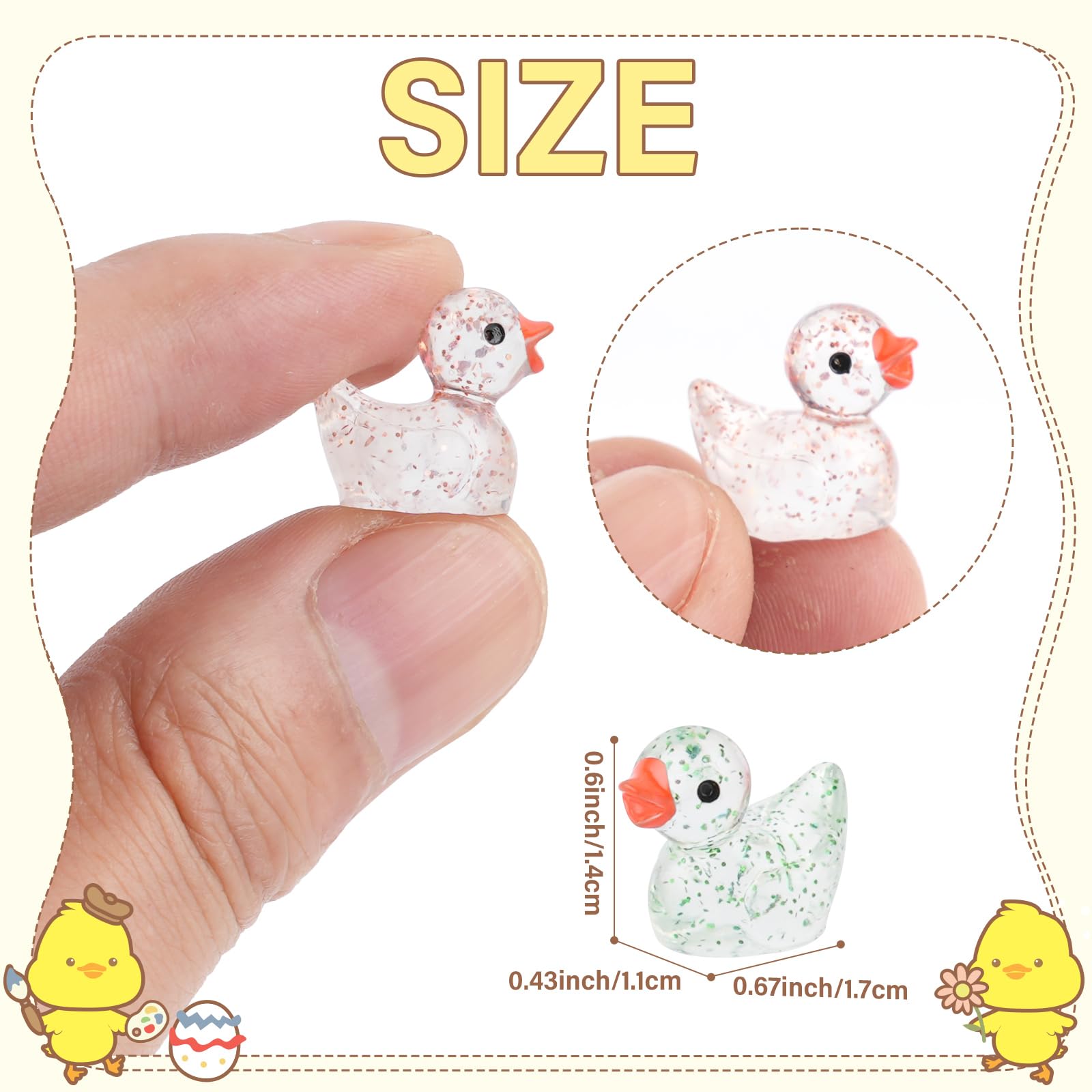 100pcs Mini Resin Ducks Colorful Tiny Ducks Plastic Small Miniature Ducks | UK