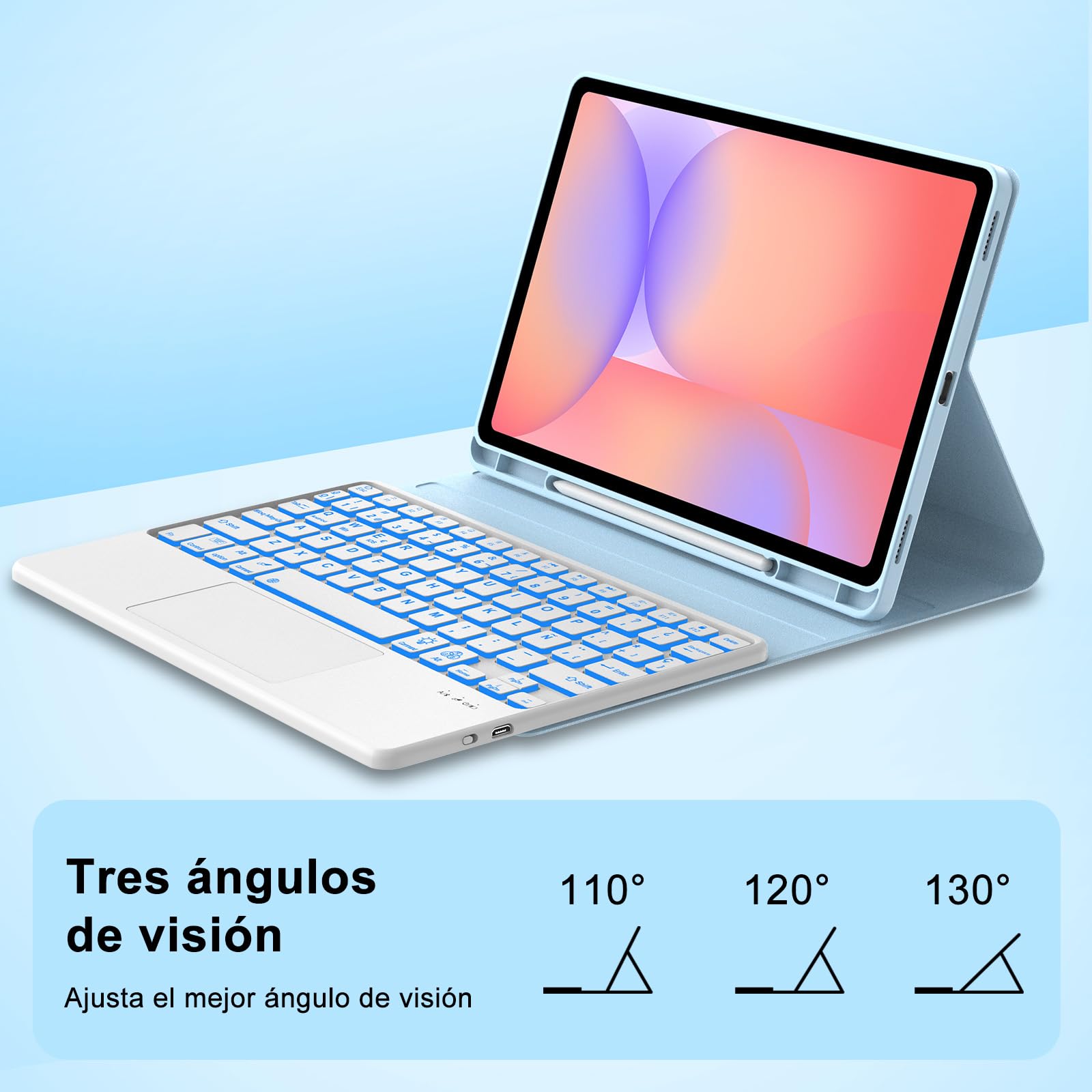 Funda Teclado para Samsung Galaxy Tab S10 lite/S10 FE/S9 FE 10,9''/S9 11''