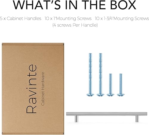Vista 31 de Ravinte Tiradores de gabinete de 10 pulgadas, color negro mate, tiradores de acero inoxidable para gabinetes de cocina, tiradores de gabinete de 10
