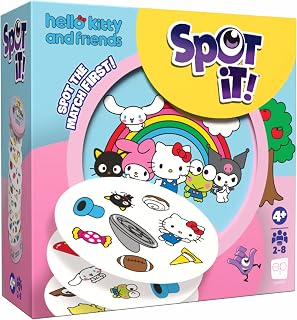 Spot It! Hello Kitty & Friends, A Think Fast Quick Reflex & Perception Game, Featuring Hello Kitty, My Melody, Kuromi, Cinnamoroll & More, Ages 4+, 2-8 Players, Officially Licensed Sanrio Merchandise